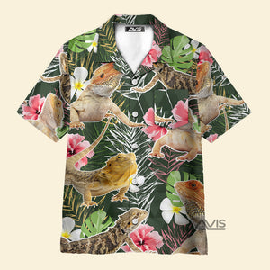 Bearded Dragon Tropical Leaf - Hawaiian Shirt