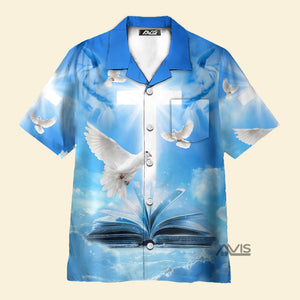 Jesus Dove Fly In The Blue Sky - Hawaiian Shirt