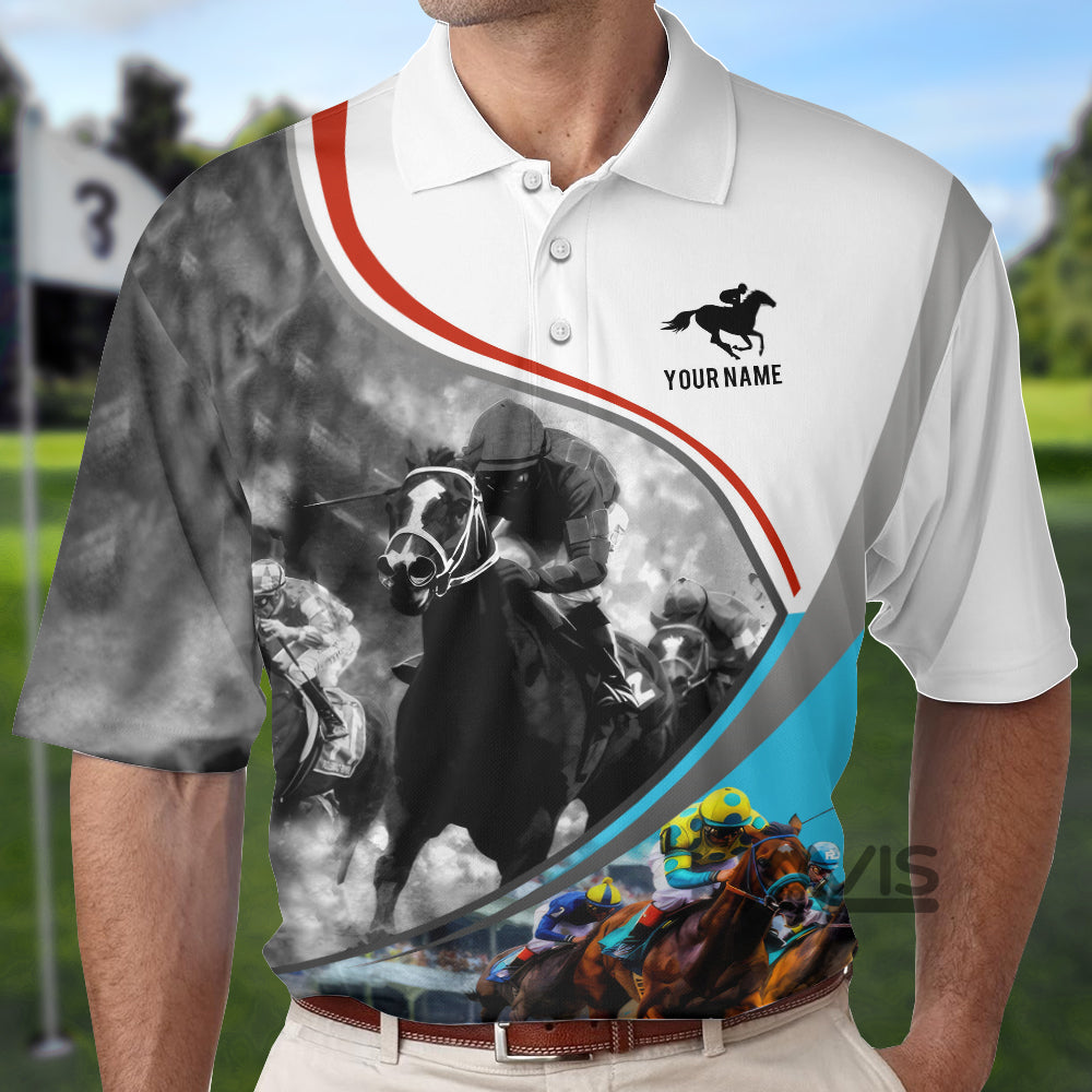 Avis89 Horse Racing Sport Racers - Personalized Men Polo Shirt