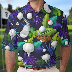 Avis89 Golf It Takes A Lot Of Balls To Golf The Way I Do Tropical Polo Shirt