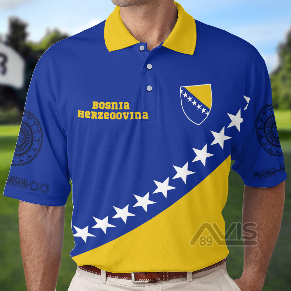 Avis89 Bosnia And Herzegovina Bosnian Tattoo Golf - Men Polo Shirt 