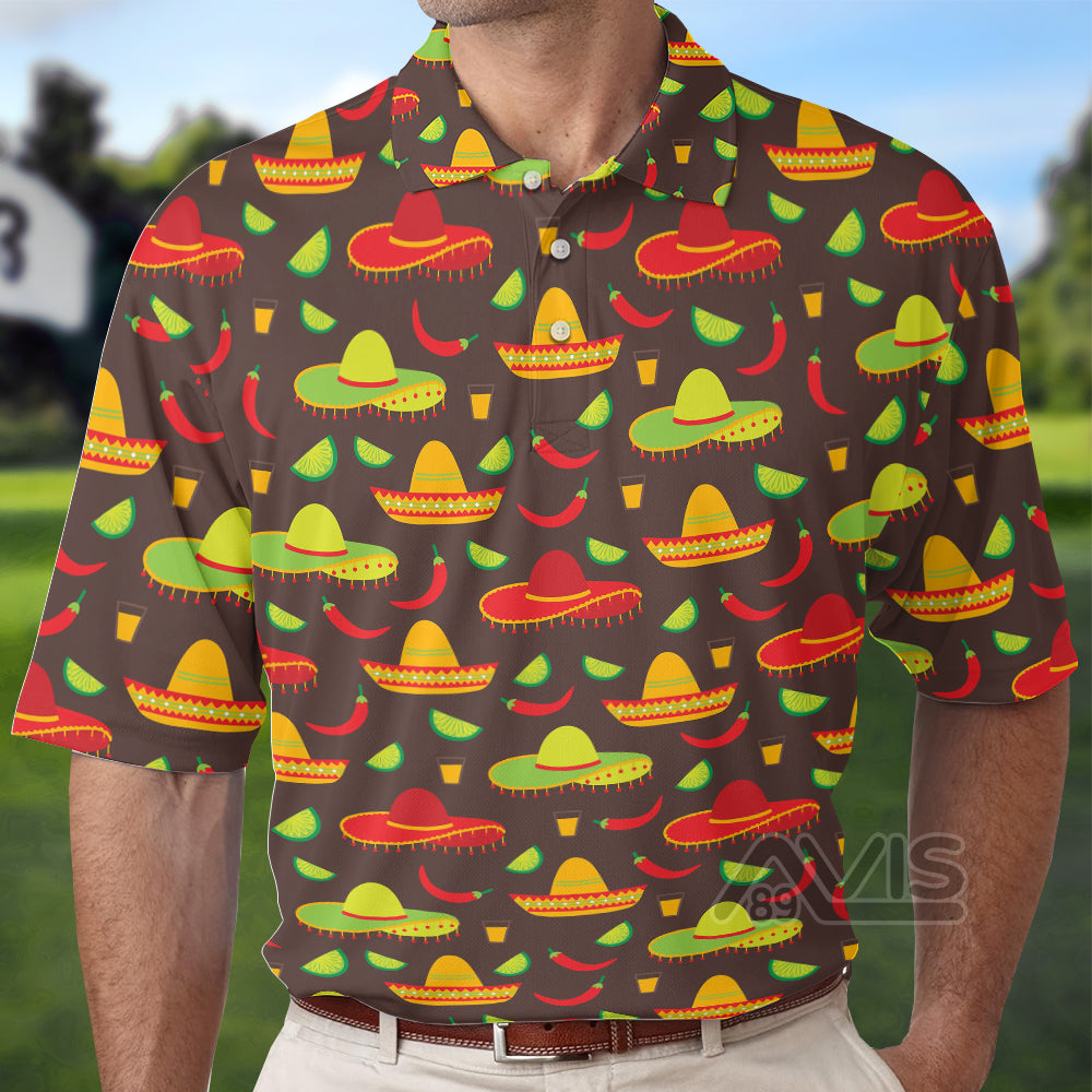 Avis89 Cinco De Mayo Mexican Sombrero Hats - Men Polo Shirt