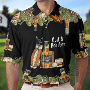 Avis89 Like Golf And Bourbon Drinking Golfing - Men Polo Shirt