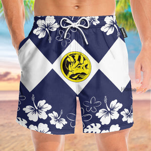 Mighty Morphin Power Ranger Blue Cosplay Costume - Beach Shorts