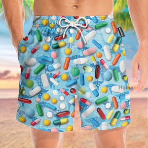 Pills Pattern Nurse Funny - Beach Shorts