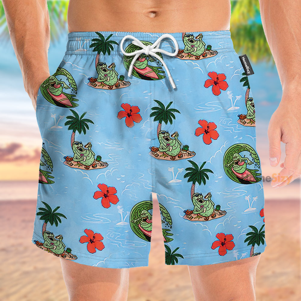 Ghostbusters Slimer On The Beach - Beach Shorts