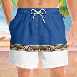 Power Ranger Movie Zeo Blue Cosplay Costume - Beach Shorts