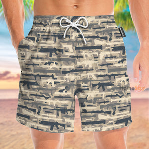 Gun Camouflage Pattern - Beach Shorts