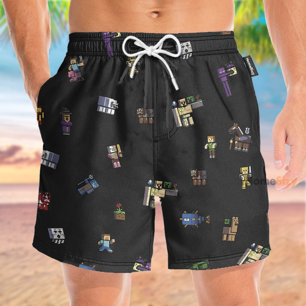 Minecraft Characters Cosplay Costume - Beach Shorts