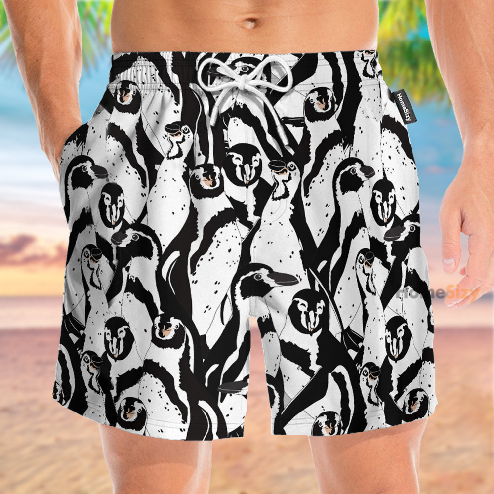 Black And White Penguin - Beach Shorts