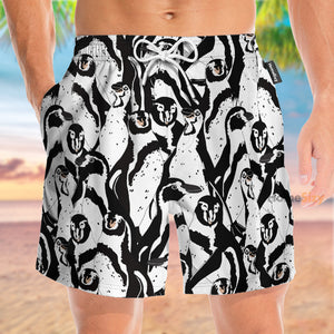 Black And White Penguin - Beach Shorts