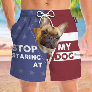 Stop Staring At My Dog French Bulldog - Beach Shorts