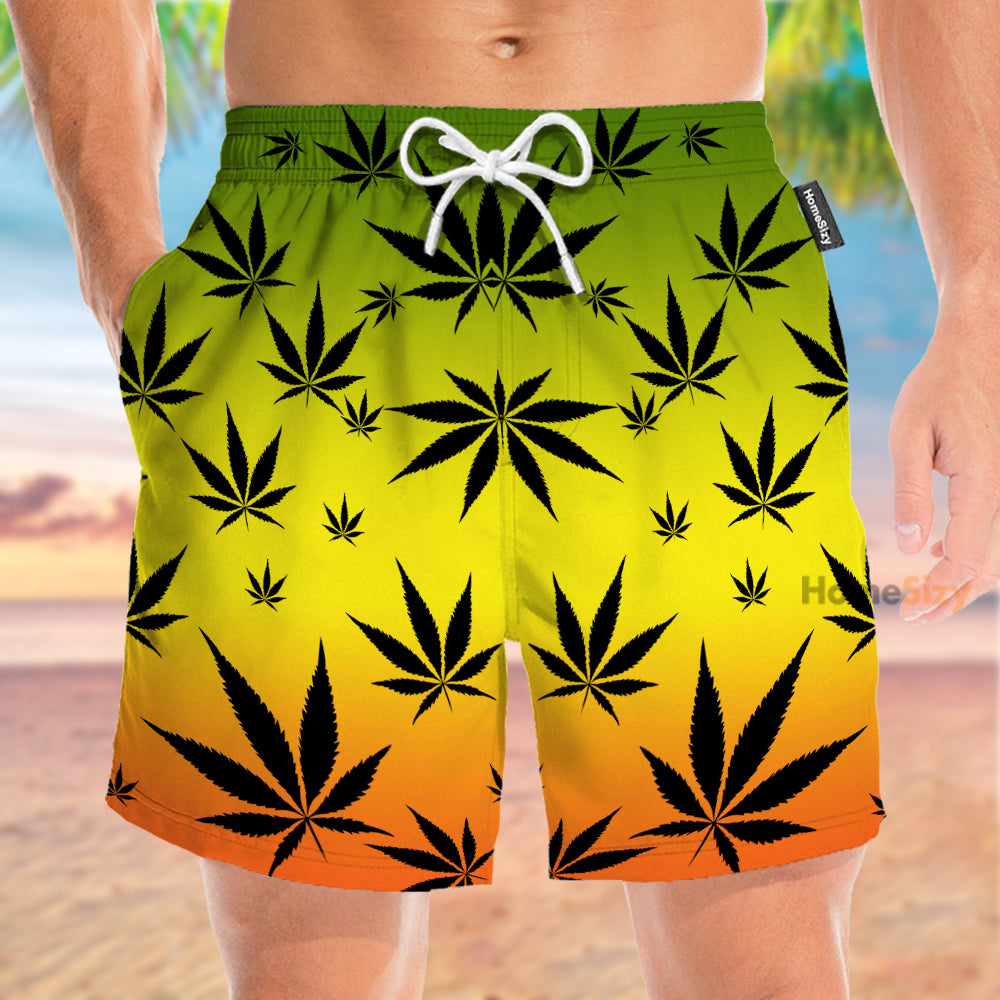 Weed Leaf Cannabis - Beach Shorts