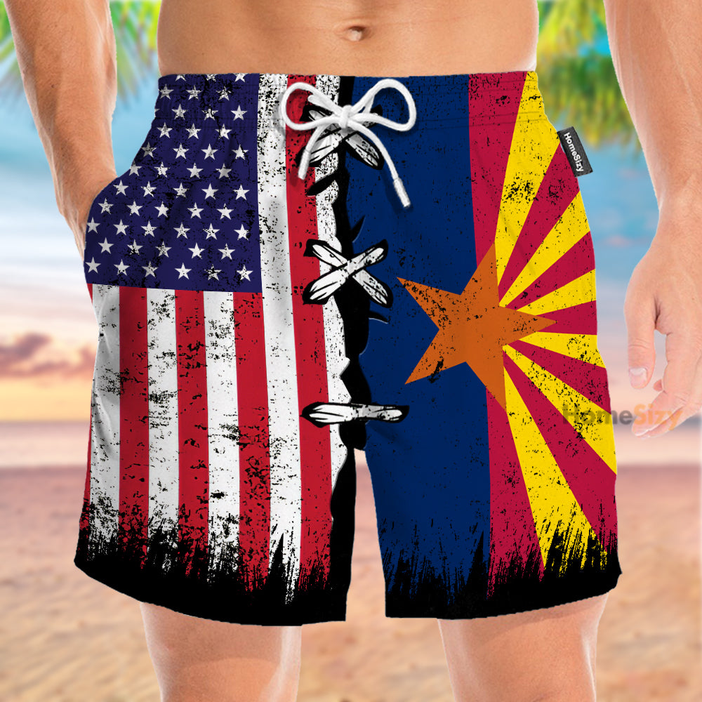 Arizona x American Flag - Beach Shorts