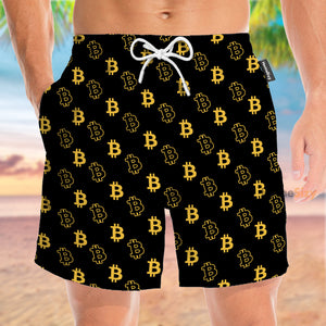 Seamless Bitcoin Pattern - Beach Shorts