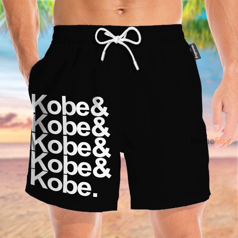 Kobe Bryant B&W Cosplay Costume - Beach Shorts