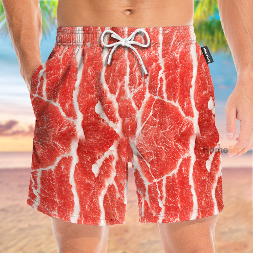 Funny Pork Meat Cosplay Costume - Beach Shorts