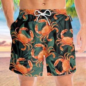 Crabs In Green Leaves Pattern - Beach Shorts