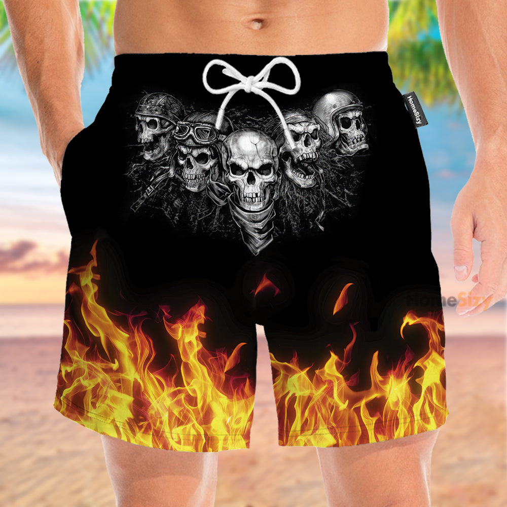 Skull And Flame Fire - Beach Shorts