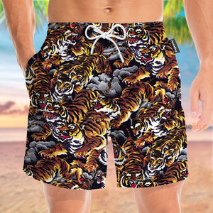 One Hundred Tigers Japanese Style - Beach Shorts