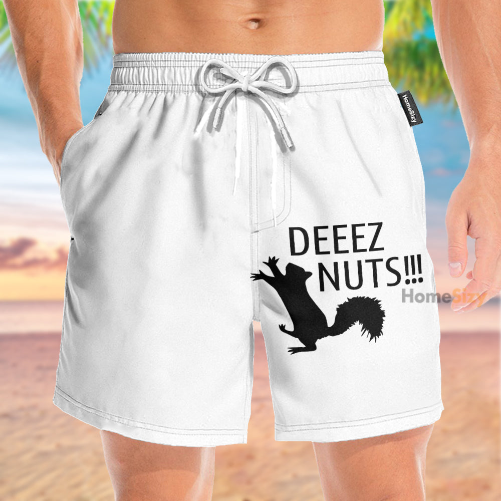 Deeez Nuts Squirrel Funny - Beach Shorts