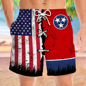 Tennessee x American Flag - Beach Shorts