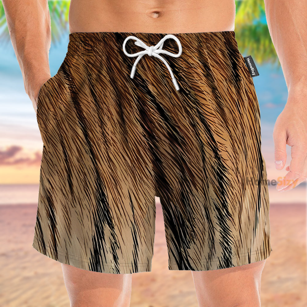 Tiger Fur Strip Pattern - Beach Shorts