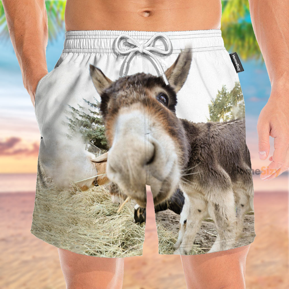 Cute Donkey Funny - Beach Shorts