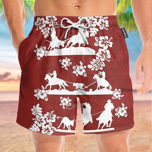 Red Team Roping Tropical - Beach Shorts