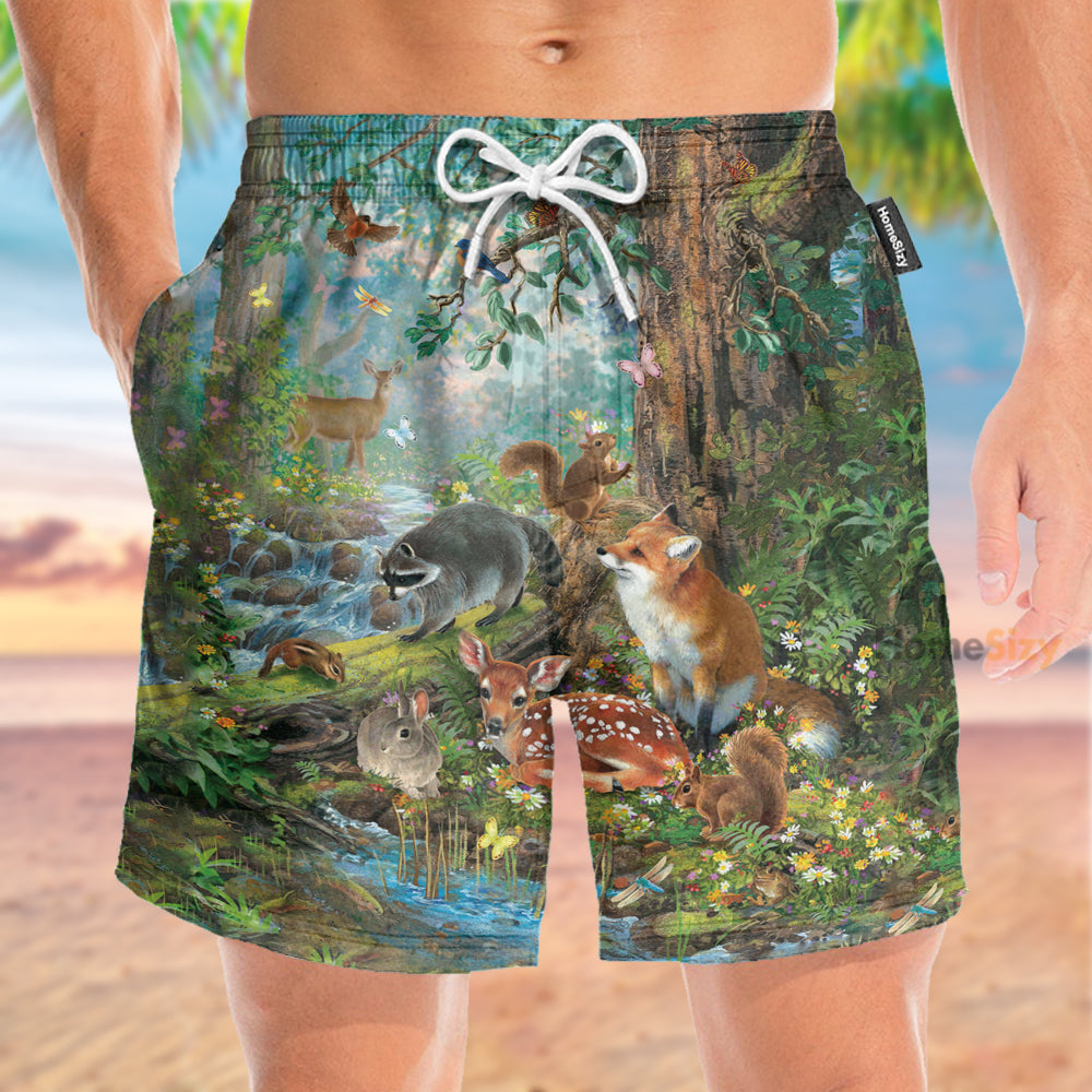 Wildlife Animals Funny Tropical - Beach Shorts