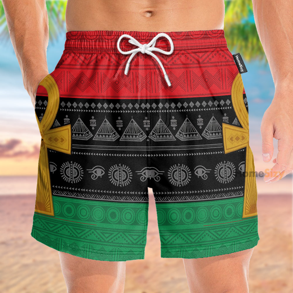 Pan Africa Ankh Cross Patch - Beach Shorts