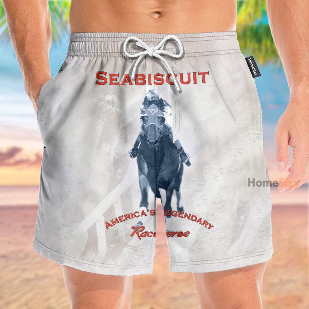 Seabiscuit American's Legendary Racing Horse - Beach Shorts