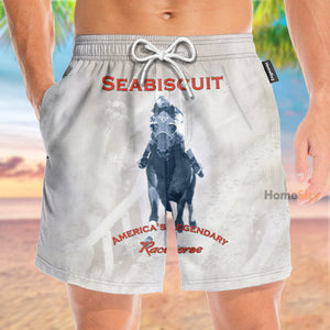 Seabiscuit American's Legendary Racing Horse - Beach Shorts