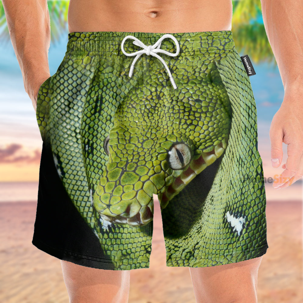 Green Snake Tropical - Beach Shorts