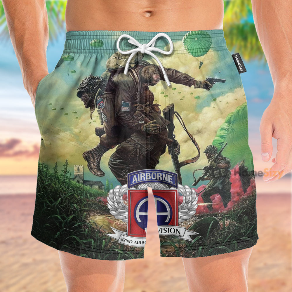 Paratrooper 82nd Airborne Division - Beach Shorts