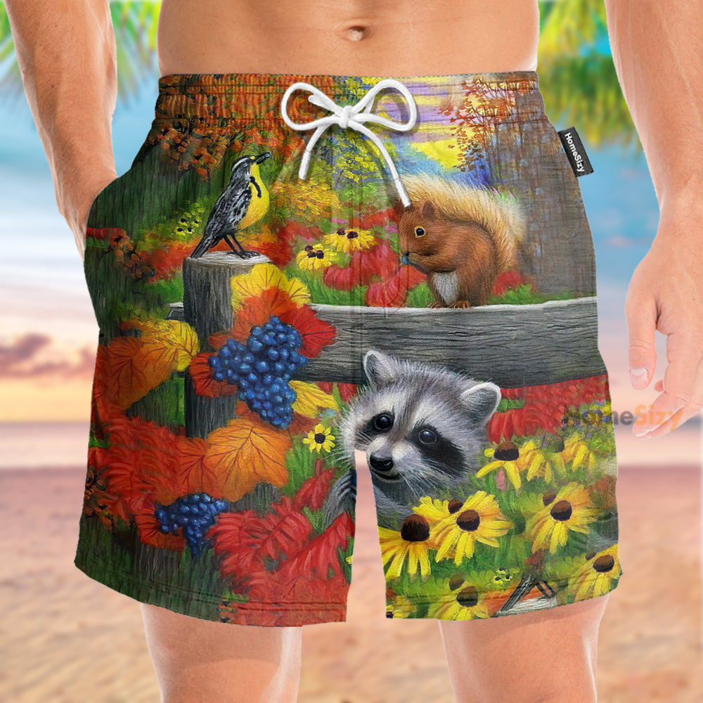 Colorful Fantasy Animals Tropical - Beach Shorts