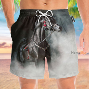 Egyptian Arabian Black Horse - Beach Shorts