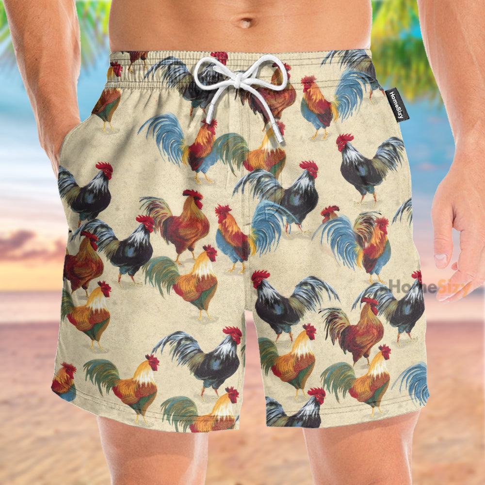 Chicken Farming Funny Tropical - Beach Shorts