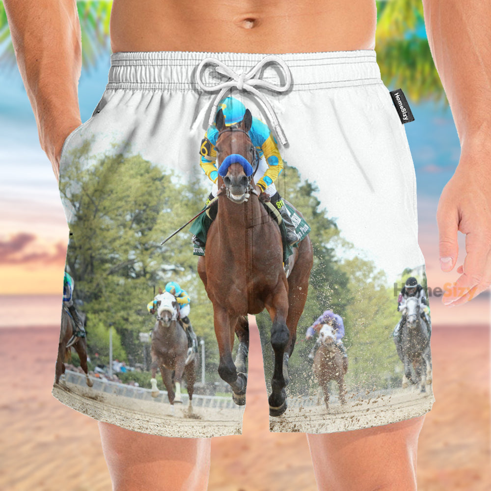 American Pharoah Racing Horse - Beach Shorts