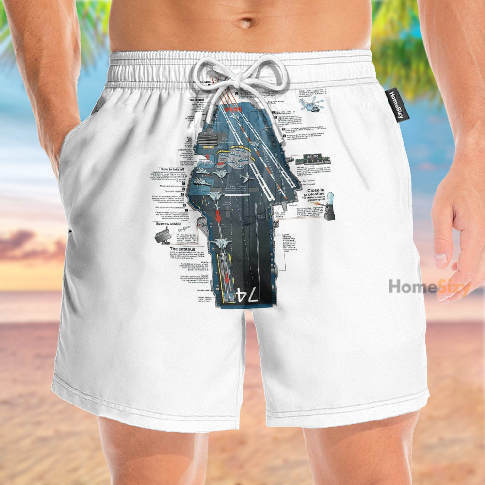 Aircraft Carrier - Beach Shorts