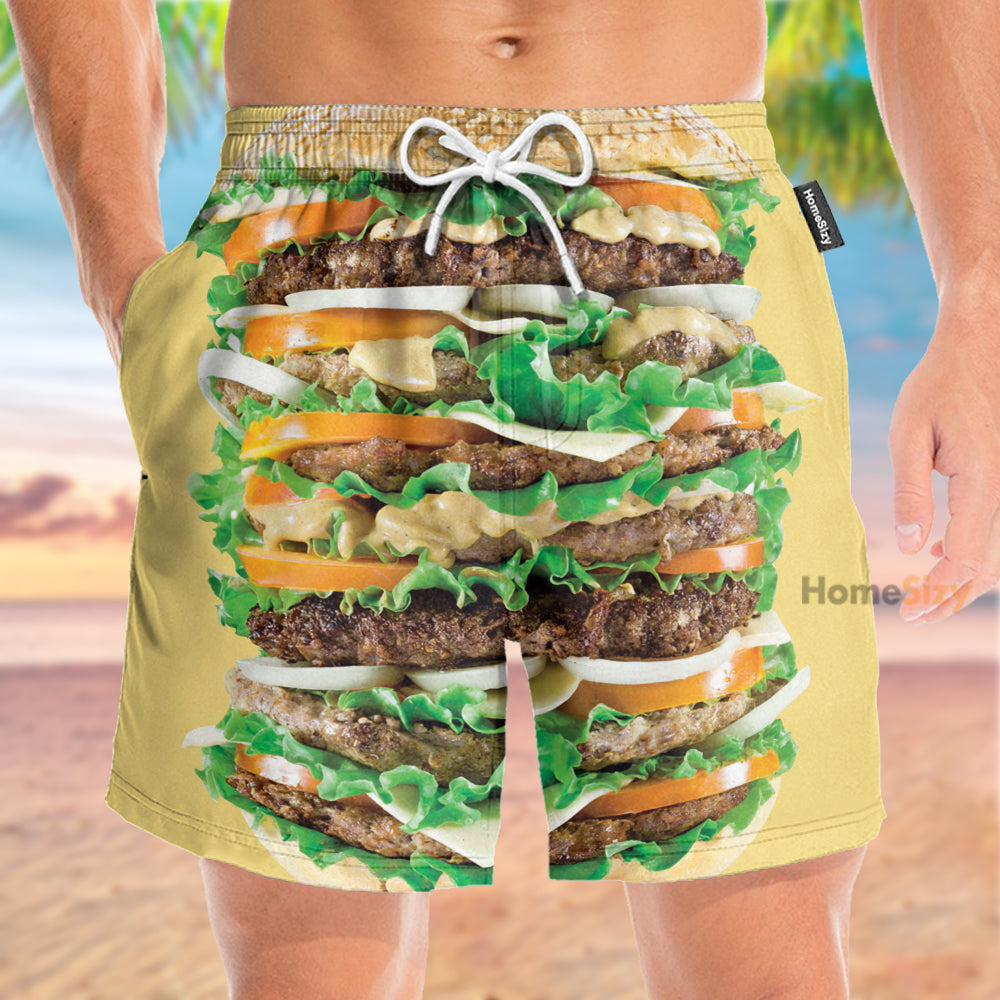 Food Hamburger Cosplay Costume - Beach Shorts