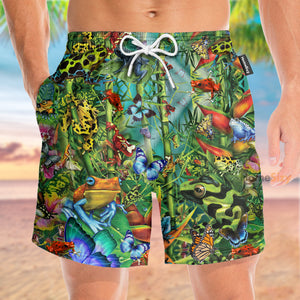 Frog Frenzy Butterflies And Insects - Beach Shorts