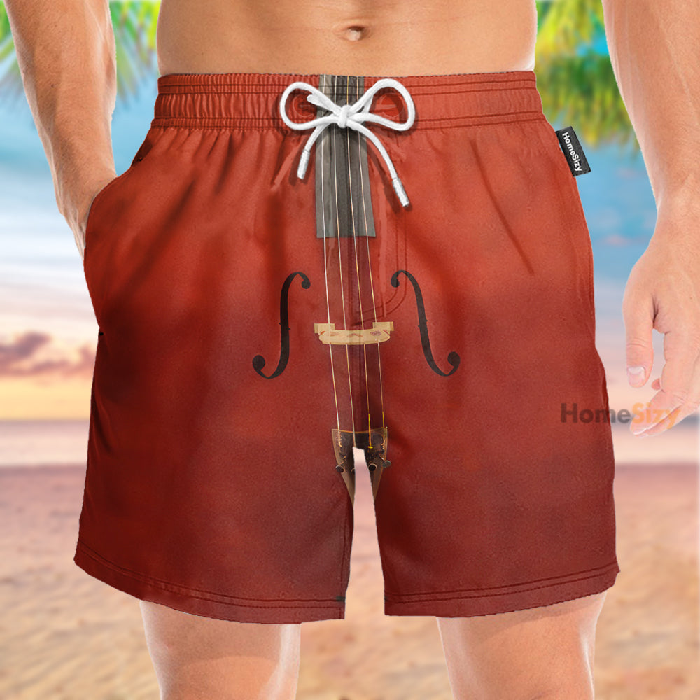 Red Cello Funny - Beach Shorts