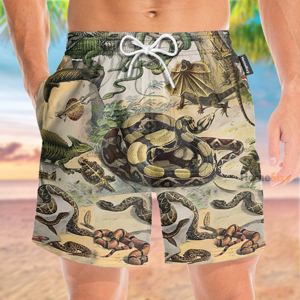 Snakes And Lizards - Beach Shorts