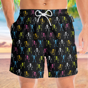 Dancing Skeleton Halloween - Beach Shorts