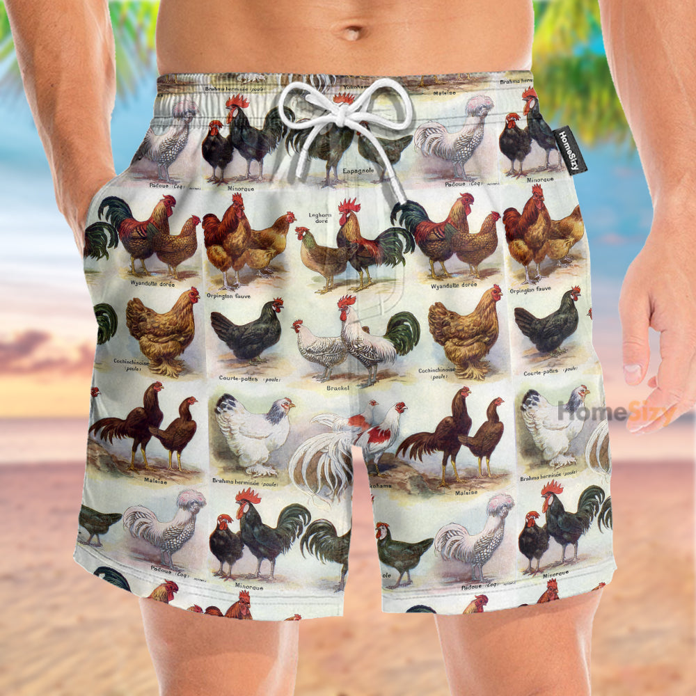 Chicken Funny Farm Animal - Beach Shorts