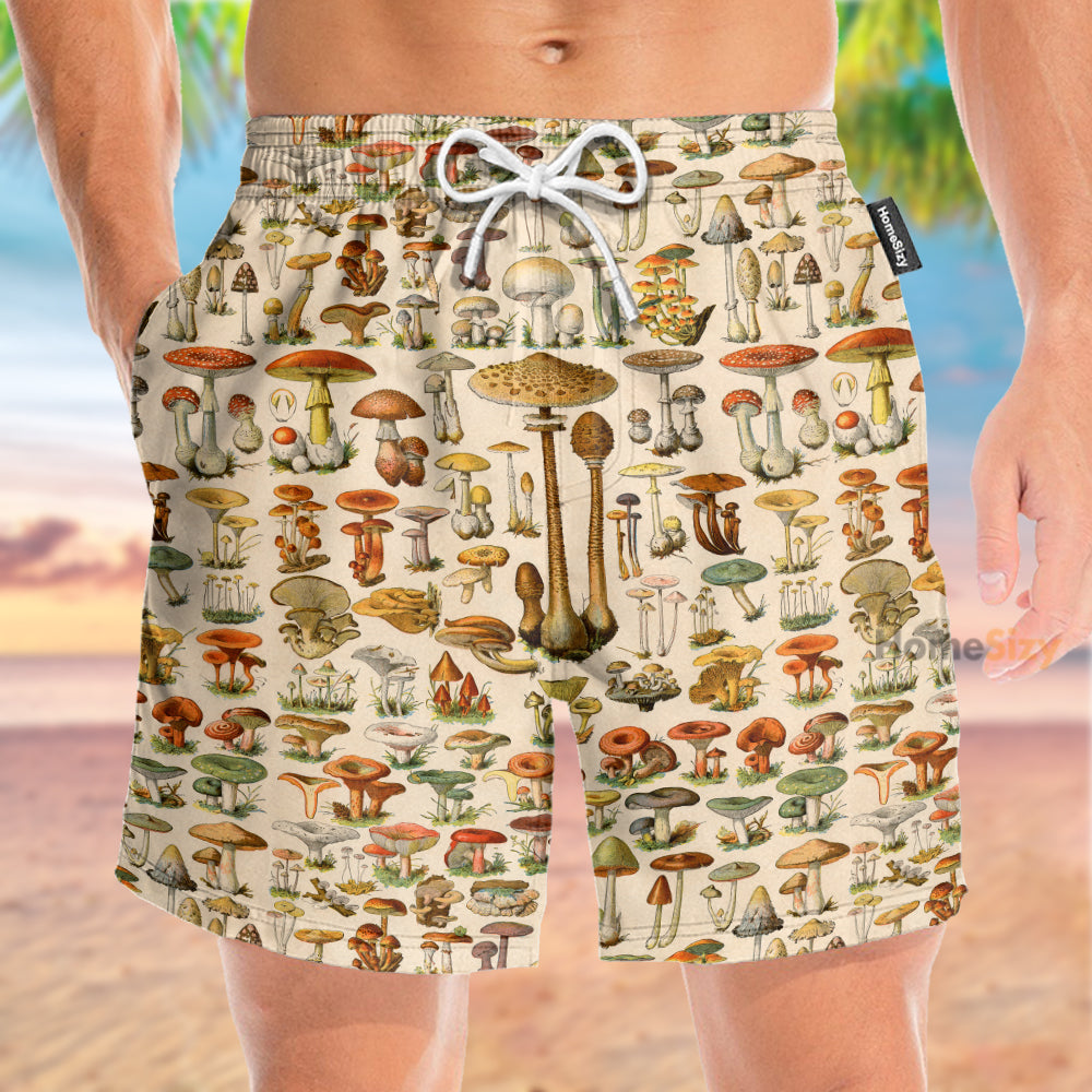 Mushrooms Funny Tropical - Beach Shorts