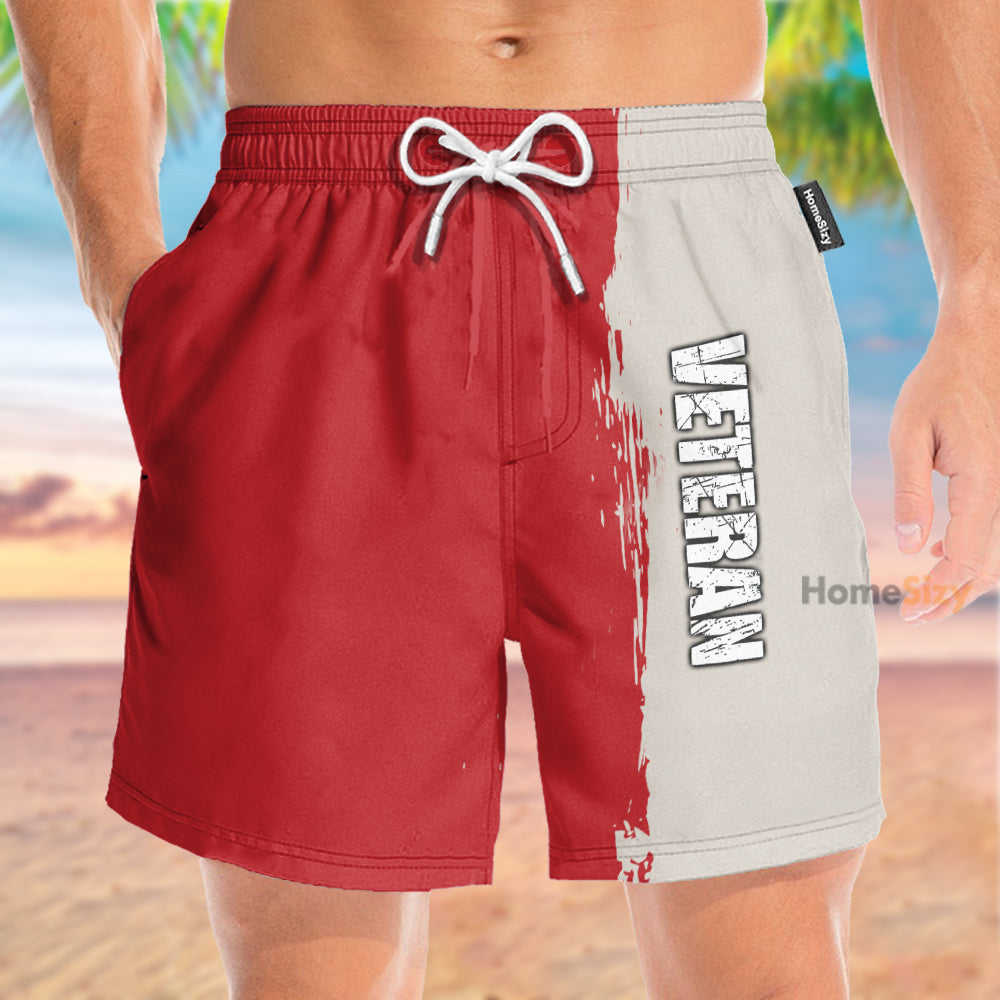 US Army These Colors Don’t Run Veteran - Beach Shorts