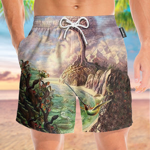 Burning Man Pink Tree - Beach Shorts