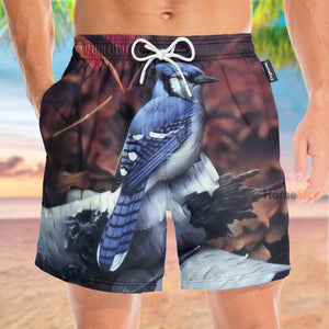 Blue Jay Painting - Beach Shorts